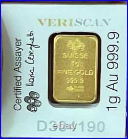 1 gram Gold Bar PAMP Suisse Multigram. 9999 Fine Gold Fortuna Bar In Stock