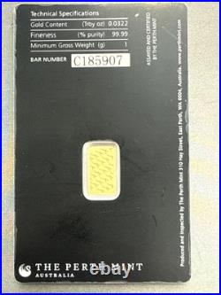 1 gram Gold Bar Perth Mint 99.99 Fine in Assay #559 1 gram Gold Bar Perth Mint 99.99 Fine in Assay #559