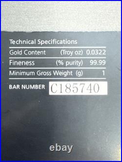 1 gram Gold Bar Perth Mint 99.99 Fine in Assay #560 1 gram Gold Bar Perth Mint 99.99 Fine in Assay #560