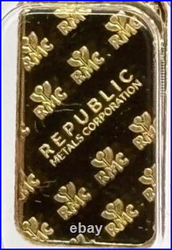1 gram Gold Bar Republic Metals Corp 999.9 Fine #1906