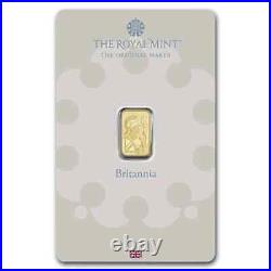 1 gram Gold Bar Royal Mint Britannia. 9999 Fine in Assay