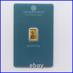 1 gram Gold Bar Royal Mint Britannia HAPPY BIRTHDAY 999.9 Fine in Assay