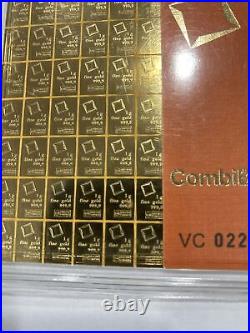 1 gram Gold Bar Valcambi CombiBar. 9999 Fine ONE GRAM