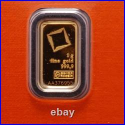 1 gram Gold Bar Valcambi In Assay Sealed. 9999 Fine Gold 1 gram Gold Bar Valcambi In Assay Sealed. 9999 Fine Gold