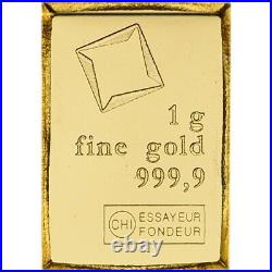 1 gram Gold Bar Valcambi Suisse from Gold CombiBar 999.9 Fine