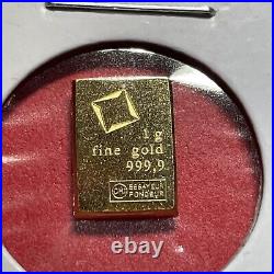 1 gram Gold Bar Valcambi Suisse from Gold CombiBar 999.9 Fine