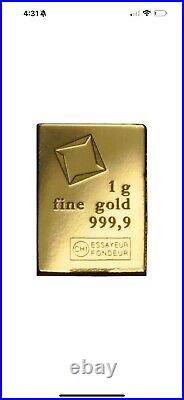 1 gram Gold CombiBarT Valcambi Suisse. 9999 Fine Gold Bar