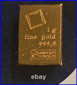 1 gram Gold CombiBarT Valcambi Suisse. 9999 Fine Gold Bar 1 gram Gold CombiBarT Valcambi Suisse. 9999 Fine Gold Bar