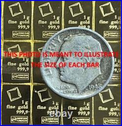 1 gram Gold CombiBarT Valcambi Suisse. 9999 Fine Gold Bar