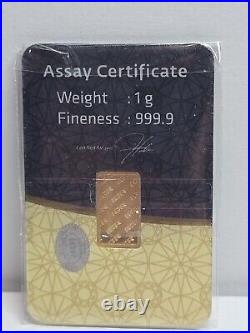1 gram IGR. 9999 Fine Gold Bar Istanbul Gold Refinery Sealed Assay