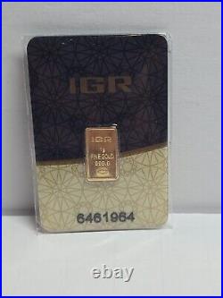 1 gram IGR. 9999 Fine Gold Bar Istanbul Gold Refinery Sealed Assay