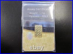 1 gram IGR. 9999 Fine Gold Bar Istanbul Gold Refinery Sealed Assay