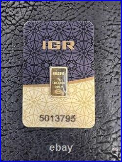 1 gram IGR Gold Bar Istanbul Gold Refinery 999.9 Fine in Sealed Assay
