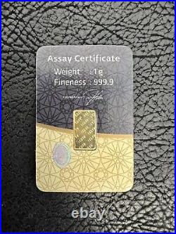1 gram IGR Gold Bar Istanbul Gold Refinery 999.9 Fine in Sealed Assay