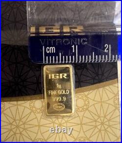 1 gram IGR Gold Bar Istanbul Gold Refinery 999.9 Fine in Sealed Assay
