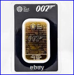 1 oz. 007 James Bond NO TIME TO DIE 999.9 Fine Bullion Gold Bar The Royal Mint