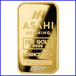 1 oz Asahi Gold Bar. 9999 Fine (In Assay)