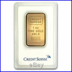 1 oz Credit Suisse Gold Bar. 9999 Fine Gold With Assay Cert