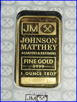 1 oz Fine Gold Bar Johnson Matthey JM Hard White Case Vintage A03695 99.99% Au