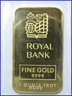 1 oz Fine Gold Bar Johnson Matthey JM Royal Bank Canada #018695 9999 Fine Gold