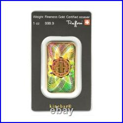 1 oz Gold Argor Heraeus Bar. 9999 Fine Gold Kinebar In Assay 1 oz Gold Argor Heraeus Bar. 9999 Fine Gold Kinebar In Assay