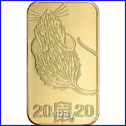 1 oz Gold Bar Argor Heraeus 2020 Lunar Year of the Rat 999.9 Fine in Assay