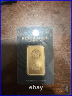 1 oz Gold Bar Australia Perth Mint. 9999Fine Gold (In Assay)