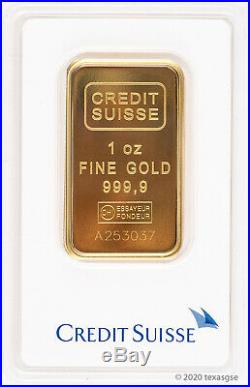1 oz Gold Bar Credit Suisse. 9999 Fine Gold Bar In Assay