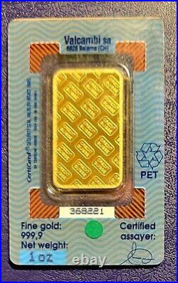 1 oz Gold Bar- Credit Suisse- 999,9 fine gold- encased with cert/ never touched