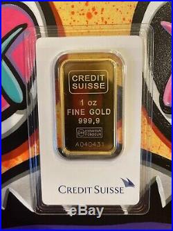 1 oz. Gold Bar Credit Suisse 99.99 Fine in Assay
