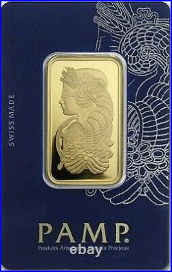 1 oz Gold Bar PAMP Suisse Fortuna 999.9 Fine in Sealed Assay