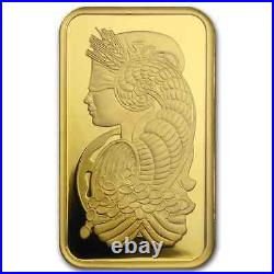 1 oz Gold Bar PAMP Suisse Lady Fortuna Veriscan (In Assay). 9999 Fine