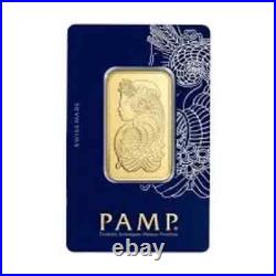 1 oz Gold Bar PAMP Suisse Lady Fortuna Veriscan (In Assay). 9999 Fine