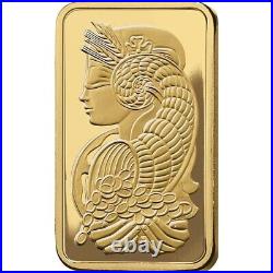 1 oz Gold Bar Pamp Suisse. 9999 Fine Gold Fortuna Design Classis Assay Card