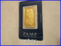 1 oz Gold Bar Pamp Suisse Lady Fortuna. 9999 Fine (Classic Assay) SN C087548