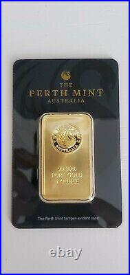 1 oz. Gold Bar Perth Mint 99.99 Fine in Assay