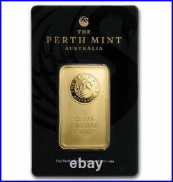 1 oz. Gold Bar Perth Mint 99.99 Fine in Assay