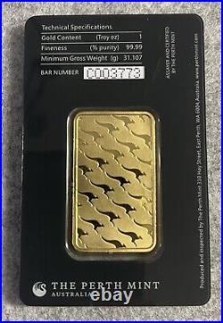 1 oz. Gold Bar Perth Mint 99.99 Fine in Assay #28