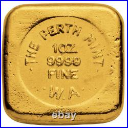 1 oz Gold Bar Perth Mint Cast 999.9 Fine