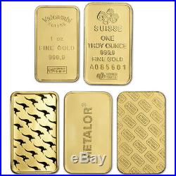 1 oz. Gold Bar Random Brand Secondary Market 999.9 Fine