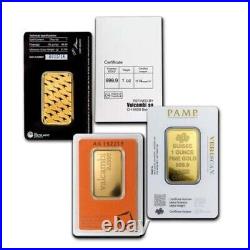 1 oz. Gold Bar Random Brand Secondary Market 999.9 Fine in Assay