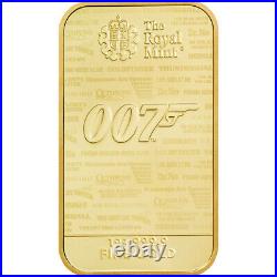 1 oz Gold Bar Royal Mint James Bond 007 No Time To Die 999.9 Fine in Assay