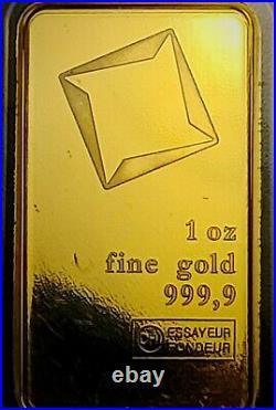 1 oz Gold Bar Valcambi Suisse. 9999 Fine Gold (In Assay Card) In Stock