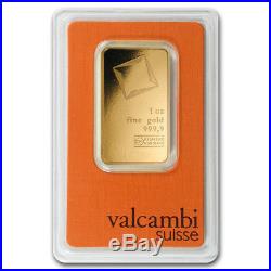 1 oz Gold Bar Valcambi Suisse. 9999 Fine (In Assay)