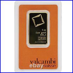 1 oz. Gold Bar Valcambi Suisse 999.9 Fine in Assay