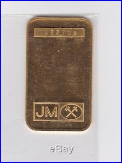 1 oz JM Johnson Scotia bank Gold Bar, fine gold. 9999