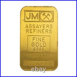 1 oz Johnson Matthey Gold Bar. 9999 Fine (Secondary Market)
