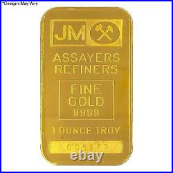 1 oz Johnson Matthey Republic National Bank Gold Bar. 9999 Fine
