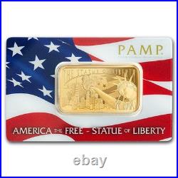 1 oz PAMP Suisse Gold Bar Statue Of Liberty 9999 Fine Assay America The Free 1 oz PAMP Suisse Gold Bar Statue Of Liberty 9999 Fine Assay America The Free