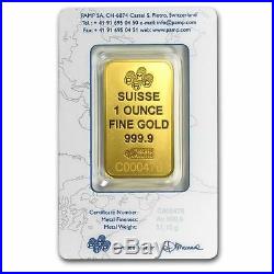 1 oz Pamp Suisse Gold Bar. 9999 Fine Gold With Assay Cert